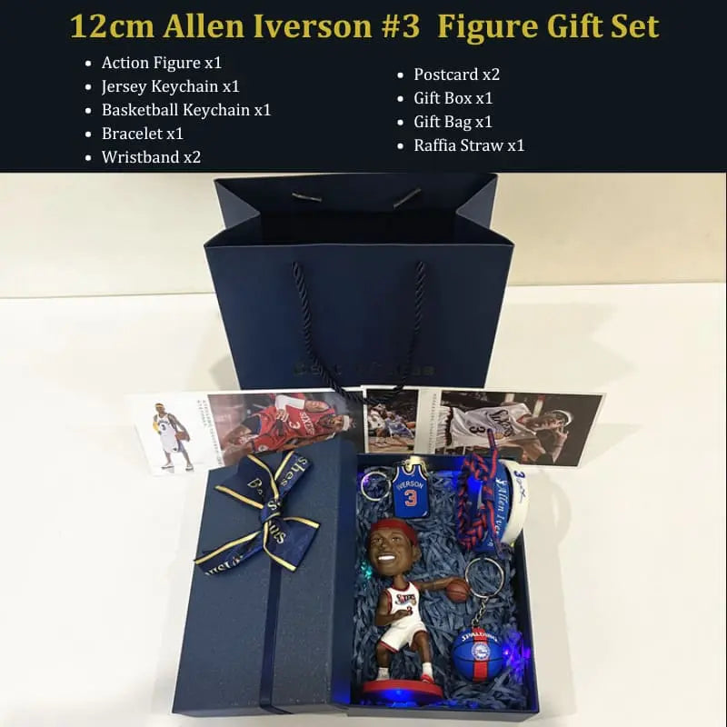 Allen Iverson Philadelphia Basketball Bobblehead - 12cm Gift Set with Extras, Basketball Fan Gift Idea