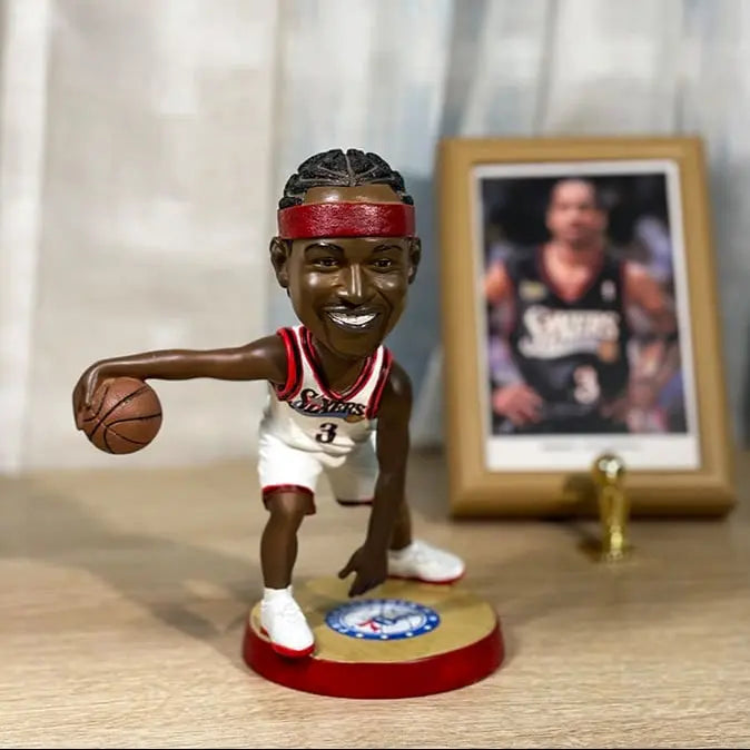 Allen Iverson Philadelphia Basketball Bobblehead - 18cm Crossover Pose Display Figure