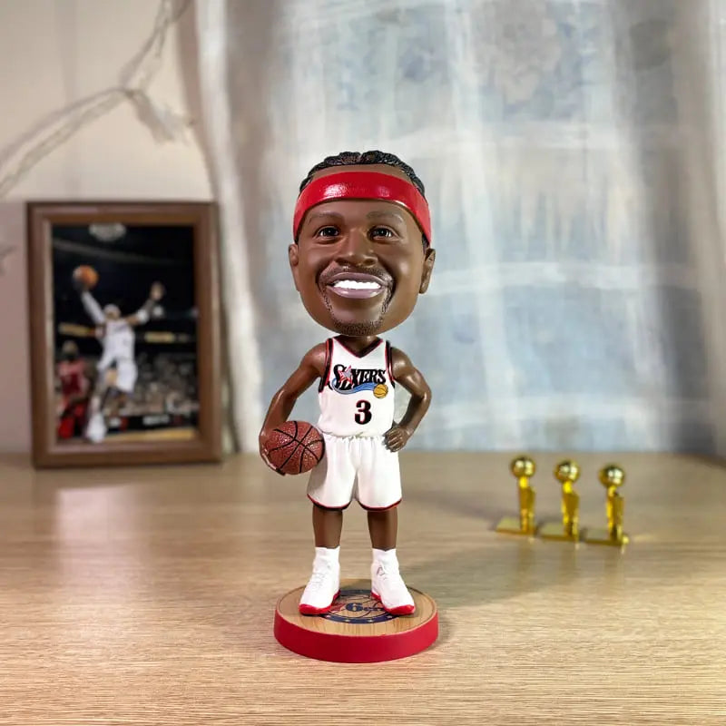 Allen Iverson Philadelphia Basketball Bobblehead - 20cm Shakeable Resin Figure, Basketball Fan Collectible