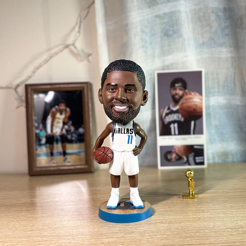 Kyrie Irving Basketball Bobblehead - 20cm Shakeable Resin Figure, Dallas Basketball Fan Collectible