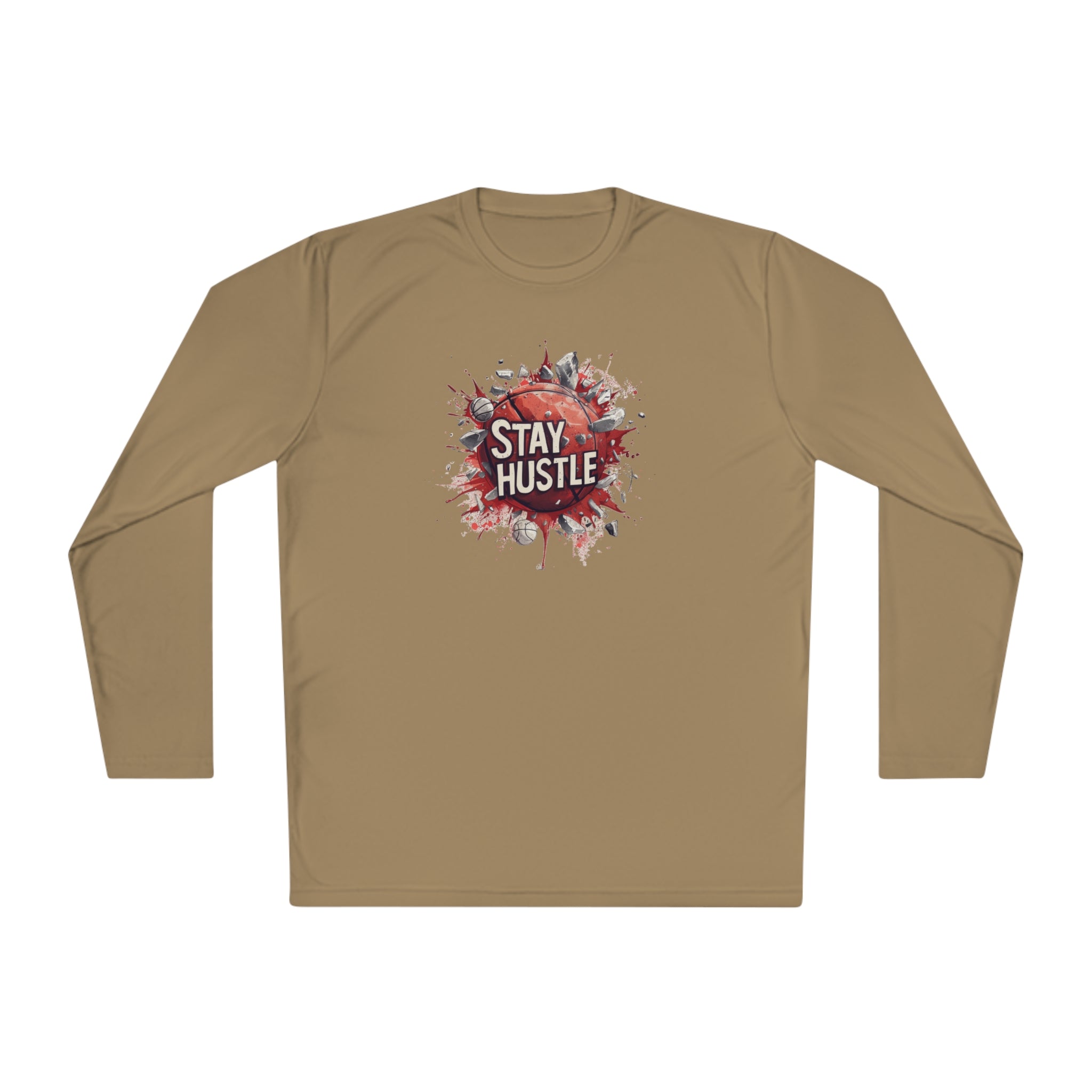 Stay Hustle Lightweight Long Sleeve Tee 100% Polyester