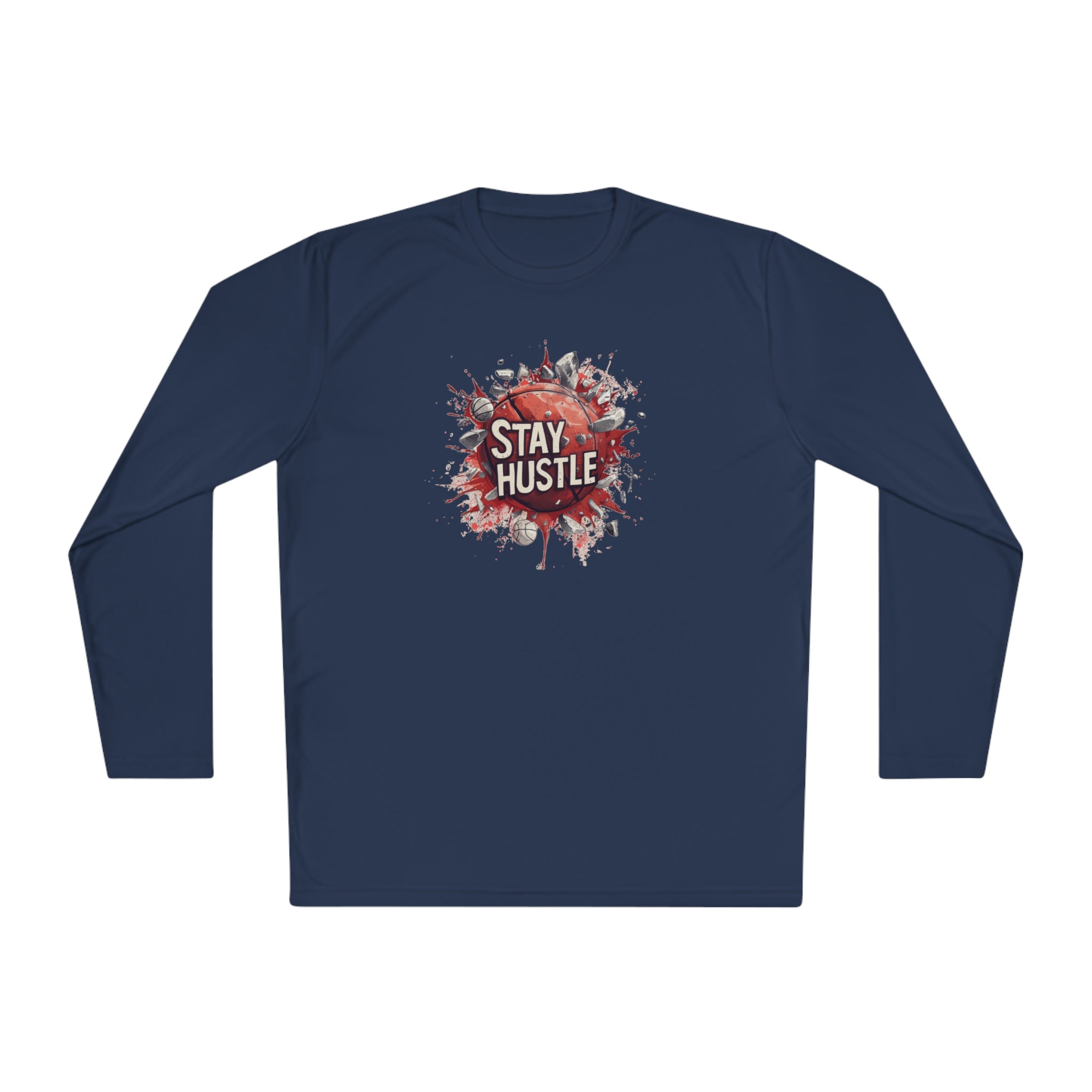 Stay Hustle Lightweight Long Sleeve Tee 100% Polyester