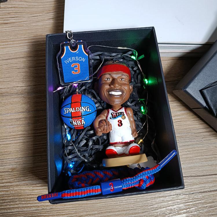 NBA Bobblehead Gift Set - 10cm Bobbleheads, Keychains & Bracelet