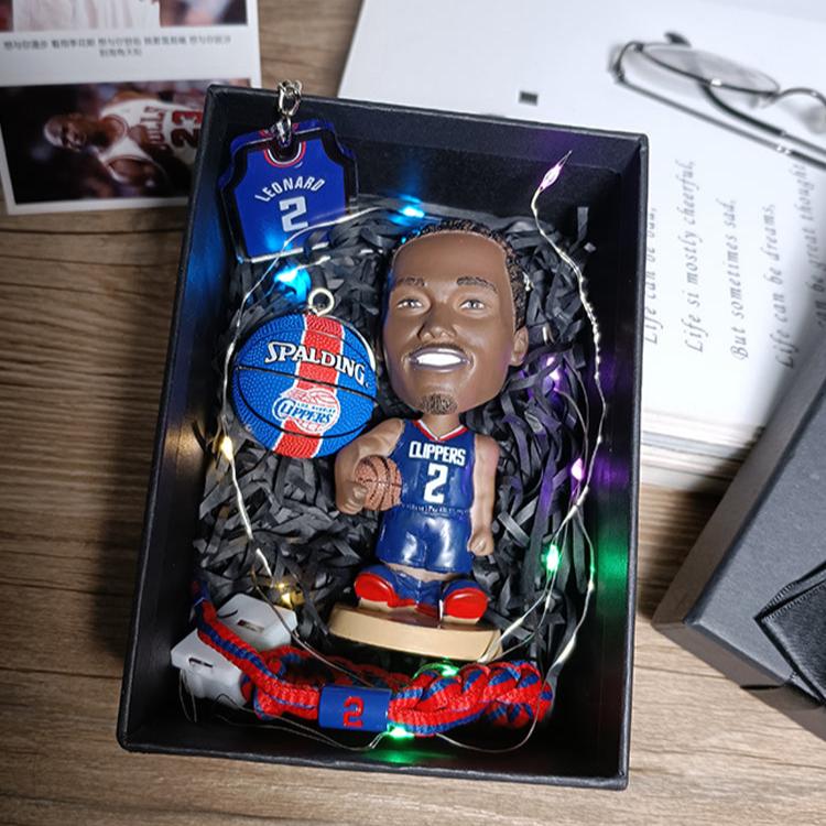 NBA Bobblehead Gift Set - 10cm Bobbleheads, Keychains & Bracelet