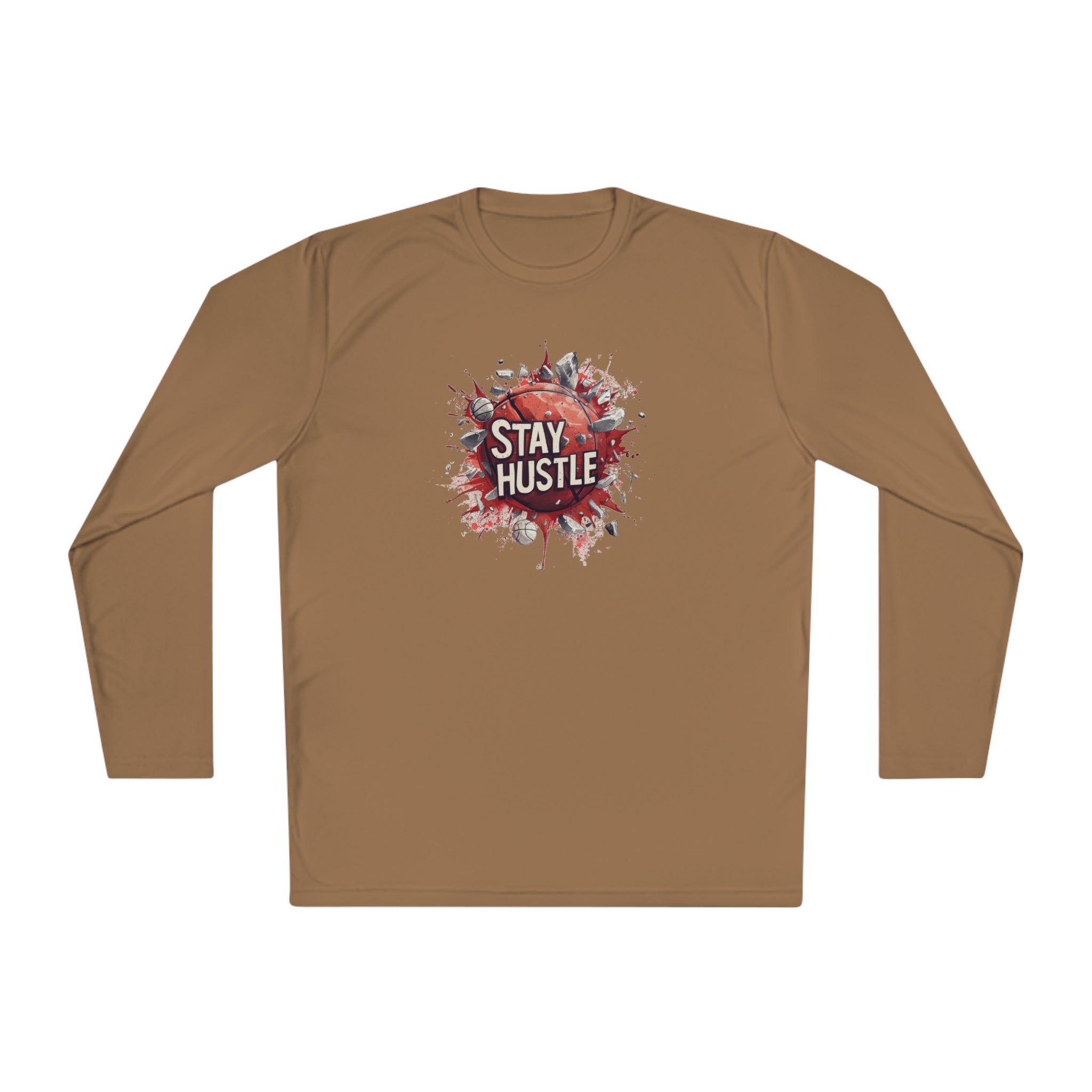 Stay Hustle Lightweight Long Sleeve Tee 100% Polyester