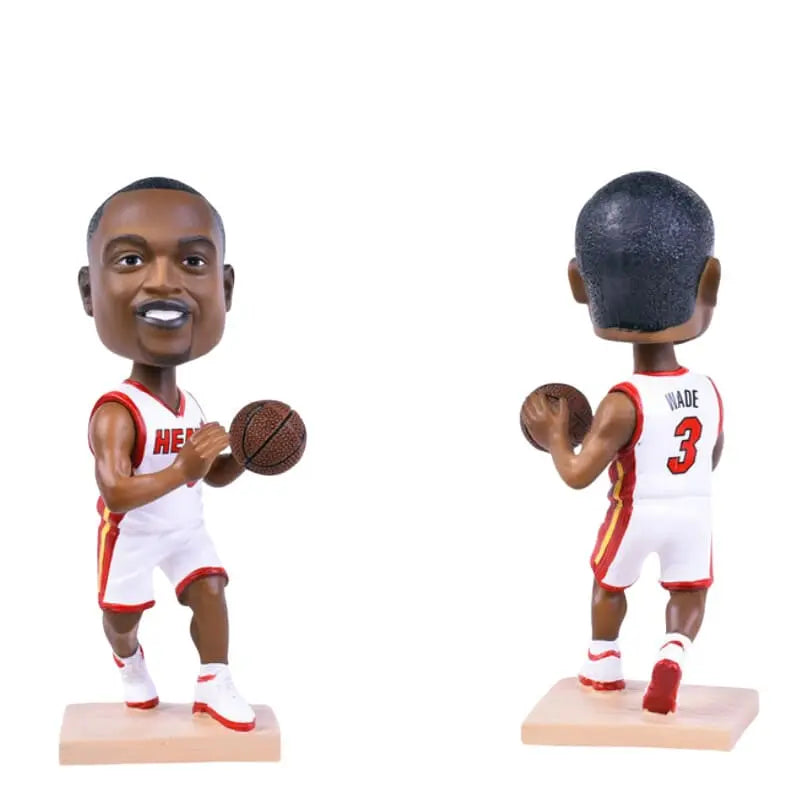 Dwyane Wade Basketball Bobblehead - 19cm Triple Threat Pose, Basketball Display Figure