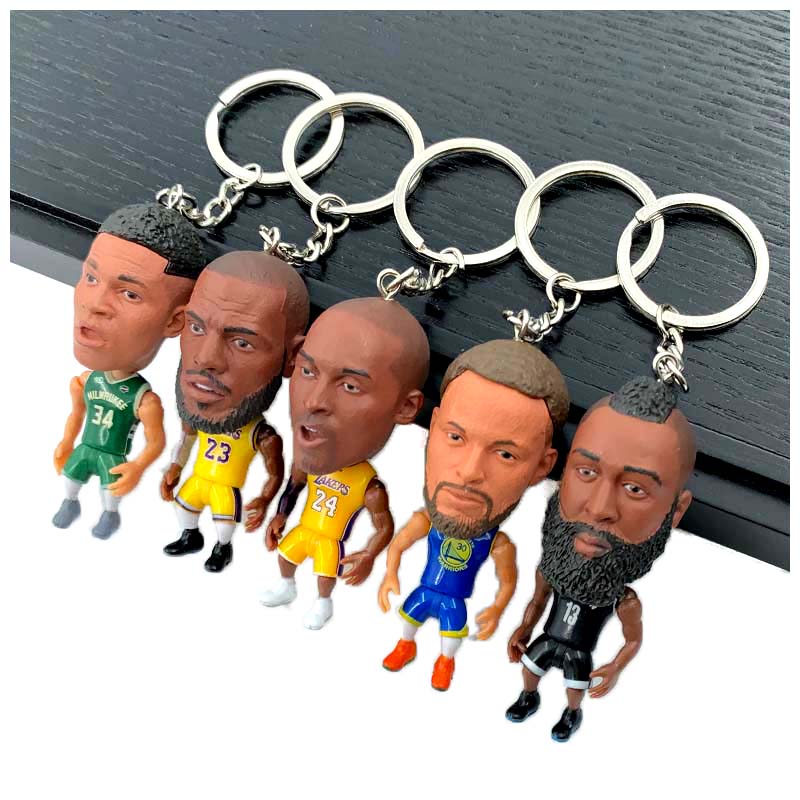 NBA Figures Basketball NBA Mini 3D Keychains | LeBron, Kobe, Curry & more- Perfect Basketball Fan Gift