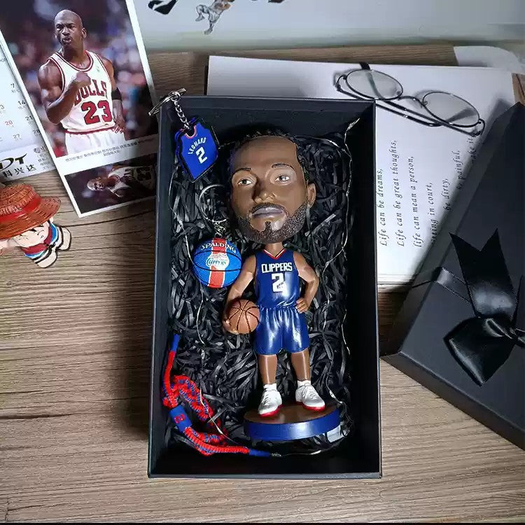 Ultimate NBA Fan Gift Set - 20cm Bobblehead, Basketball & Jersey Keychains, Bracelet