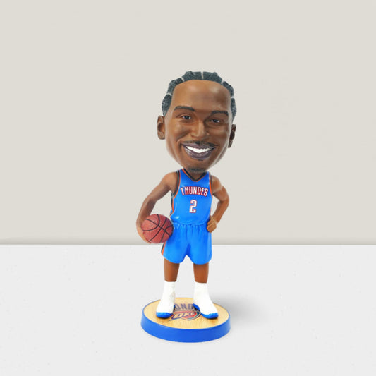 Shai Gilgeous-Alexander Basketball Bobblehead - 20cm Shakeable Resin Figure, OKC Basketball Fan Collectible