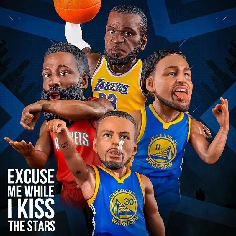 Mini NBA Action Figures: LeBron James, Stephen Curry, James Harden & Klay Thompson